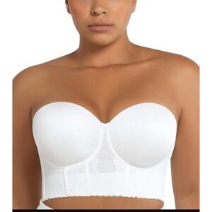 Parfait 34B NWT White Strapless Longline Corset Bra Pearl White